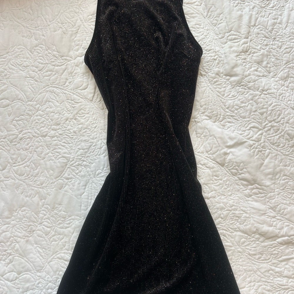 wild fable Black Sparkle Strapless Evening Dress